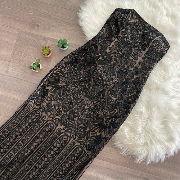 New Sue Wong Black Nocturne Divine Embroidered Strapless Maxi Evening Gown 12 - Picture 3 of 9